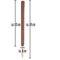 Kokos-Rankstab Länge 80x4 cm + 100 m Jute Schnur