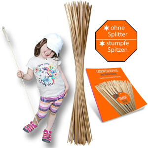 Lagerfeuer Stockbrot Spieße 100 Stück 90cm 6mm...