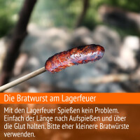 Lagerfeuer Stockbrot Spieße 100 Stück 90cm 6mm Durchmesser