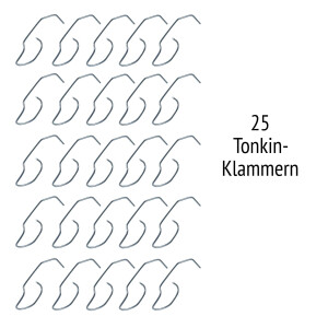 25 Tonkinklammern für Tonkin-Stäbe mit einem...