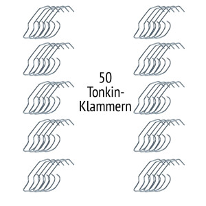 50 Tonkinklammern für Tonkin-Stäbe mit einem Durchmesser von 8 bis 16 mm