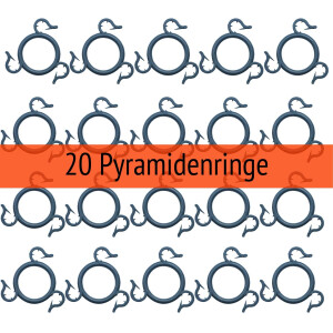 20 Pyramidenringe zum Zusammenstecken von 3 Bambusstäben oder Tonkinstäben mit einem Durchmesser von bis zu ca. 10mm