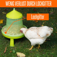 8 Liter Tränke für Hühner grün mit Füßen + 4KG Futterautomat