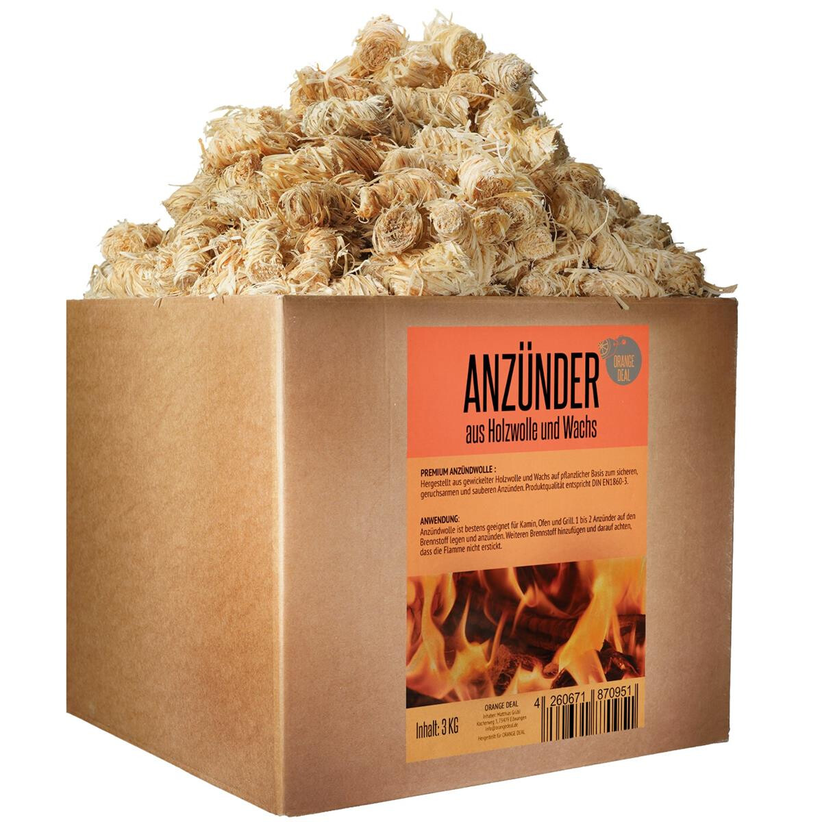 3 KG Anzndwolle aus Holzwolle und natrlichem Wachs, 14,99