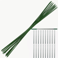 20 grüne Glasfaserstaebe 1 m x 7 mm + 10 Hülsen 150 mm