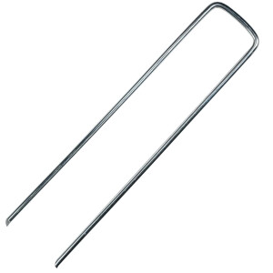 100 rostfreie Erdanker Bodenanker 15 cm lang 3 cm breit 3 mm Ø für Netze, Zelte, Käfige, Tiergehege, Weidezäune, Pflanzenstützen Rankgitter, Planen, Vliesse, Fußballtore, Volleyballnetze