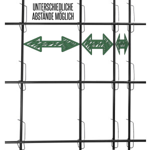 20 schwarze  unverwüstliche und langlebige Pflanzstäbe aus Glasfaser (GFK) 1 m x 7 mm + 25 Klammern 8-16 mm zum Bau individueller Rankgitter