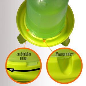 Hühnertränke 1,5L mit Füßen - grün