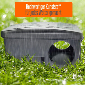 4 X Rattenköderboxen mit schwazem Deckel