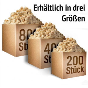 800 Stück Premium Anzünder (Grill-, Kamin-, Ofenanzünder) aus nachhaltiger Holzwolle und Wachs