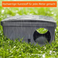 2 Rattenköderboxen mit schwarzem Deckel