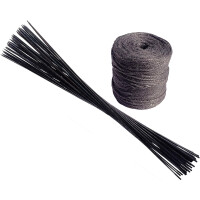 50 Rankhilfen schwarz aus Bambus 50 Stück 90 cm lang 6 mm Ø + 100m Juteschnur schwarz gefärbt